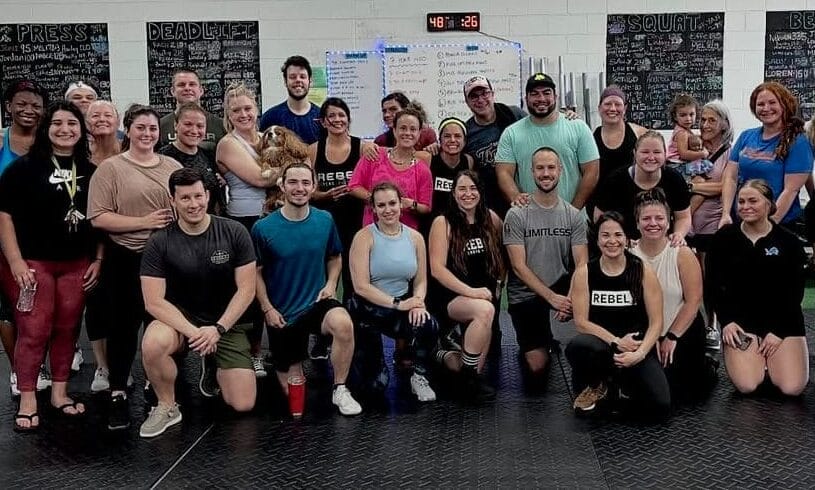 community of people in a group fitness gym